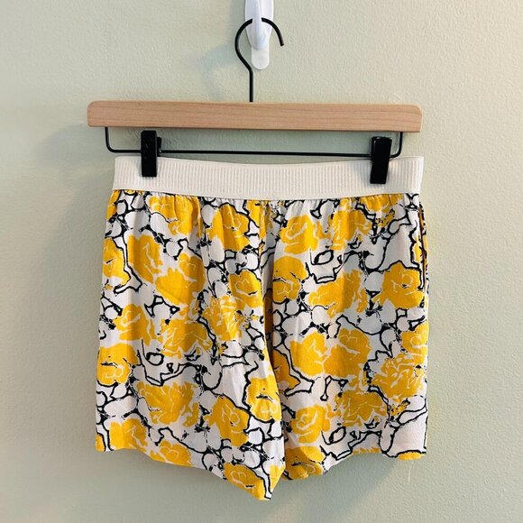 Samsoe Samsoe Nessie Shorts Womens Size XS Yellow White Floral Pockets Elastic - Picture 6 of 9